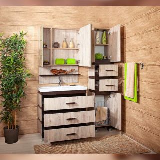 Тумба под раковину Бриклаер Техас 4627125412882 100 см кантри/венге